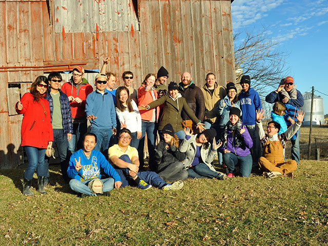 Last month West Point graduate and Illinois farm boy, T.J. Menn (fourth from the right), asked DTN readers for help getting this group of students from Harvard University&#039;s John F. Kennedy School of Government to farm country. The response was overwhelming, and the trip an awesome success. (DTN/Progressive Farmer photo by Jim Patrico)
